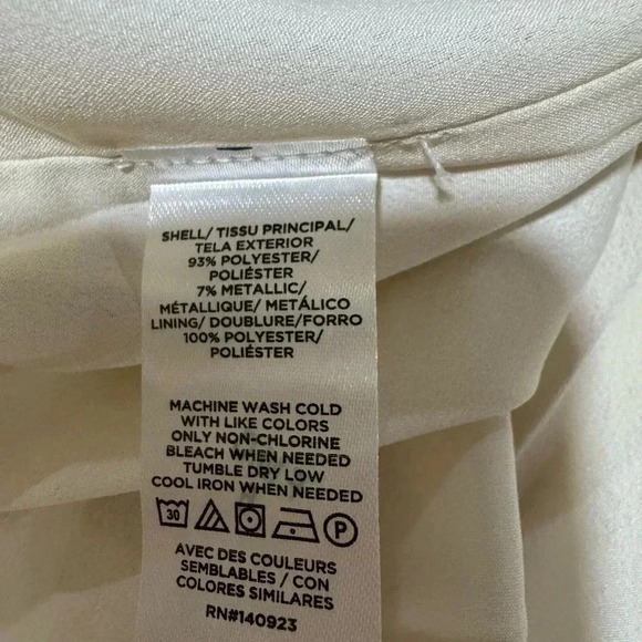 NWT LOFT Petite Metallic Clip Open Tie Back Blouse - Med - Picture 4 of 7